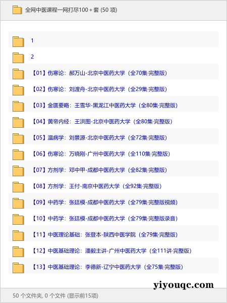 全网中医课程一网打尽100+套-思思资源站