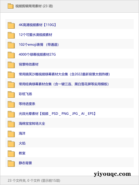 视频剪辑常用素材-思思资源站