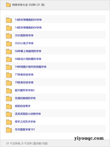 特殊字体大全 550种-思思资源站