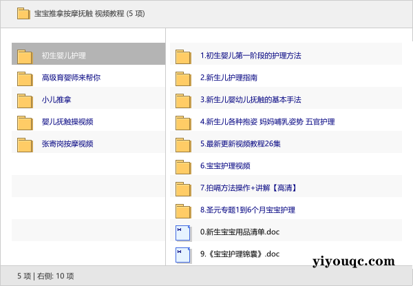 宝宝推拿按摩抚触 视频教程-思思资源站