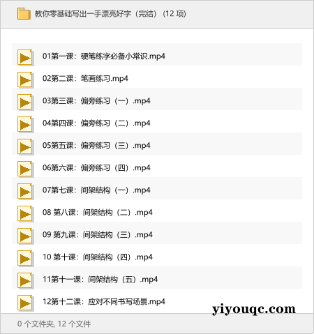 教你零基础写出一手漂亮好字(完结)-思思资源站