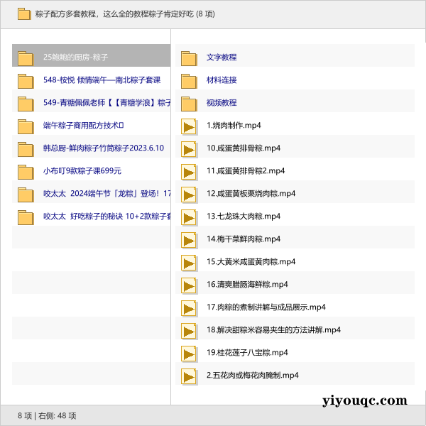 粽子配方多套教程,这么全的教程粽子肯定好吃-思思资源站