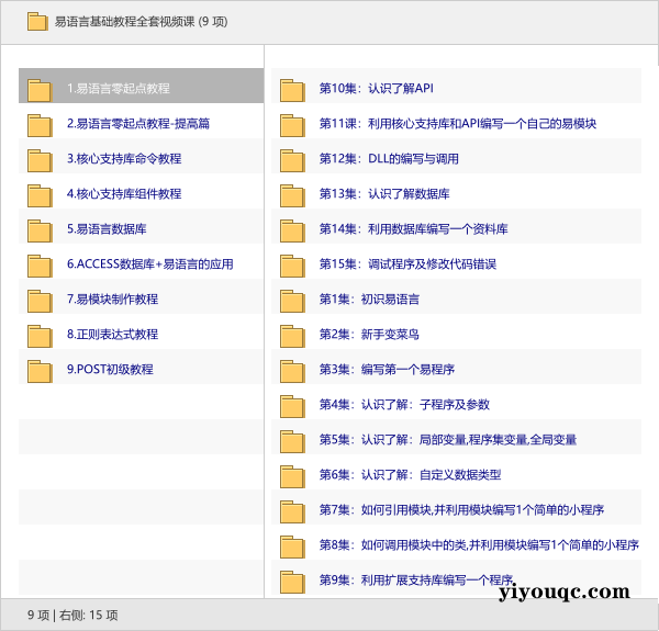 易语言基础教程全套视频课-思思资源站