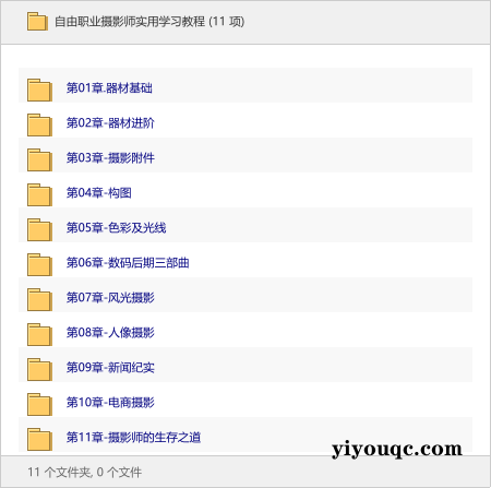 自由职业摄影师实用学习教程-思思资源站