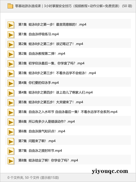 零基础游泳速成课|3小时掌握安全技巧(视频教程+动作分解)-思思资源站