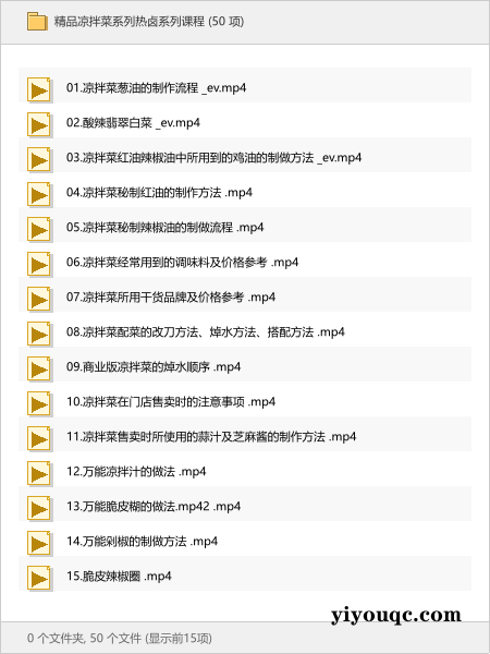 精品凉拌菜系列热卤系列课程-思思资源站