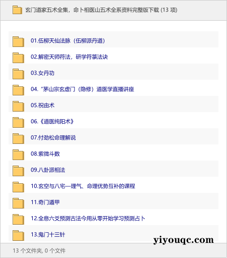 玄门道家五术全集，命卜相医山五术全系资料完整版下载-思思资源站