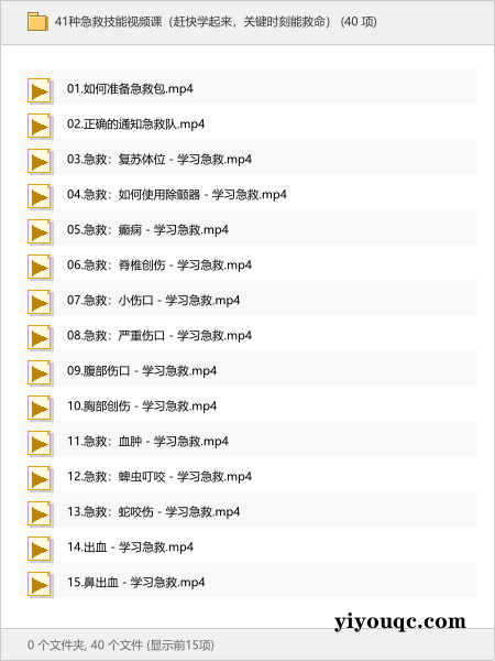 41种急救技能视频课(赶快学起来,关键时刻能救命)-思思资源站