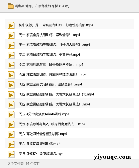 零基础健身,在家练出好身材-思思资源站
