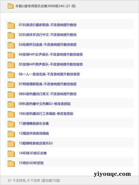 车载U盘专用音乐合集3068首24G-思思资源站