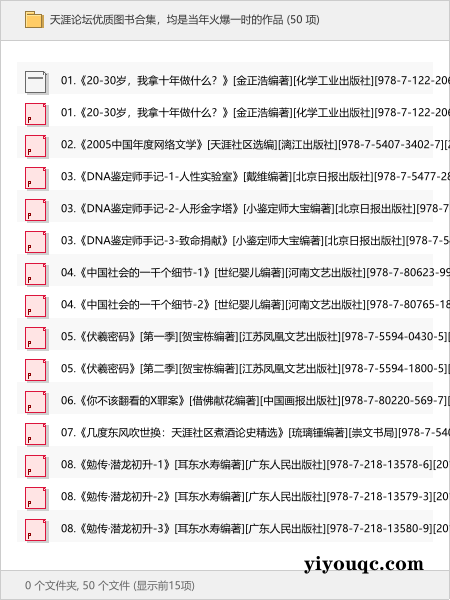 天涯论坛优质图书合集,均是当年火爆一时的作品-思思资源站
