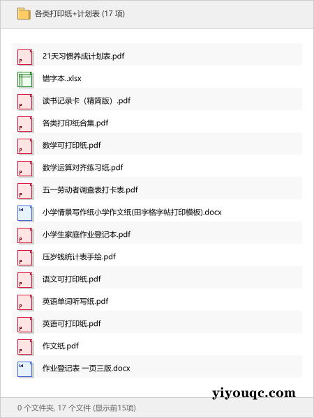 各类打印纸+计划表-思思资源站