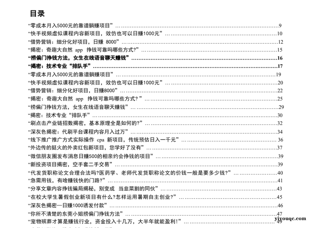《捞偏门》：揭秘快速赚钱项目与灰色产业链内幕-思思资源站