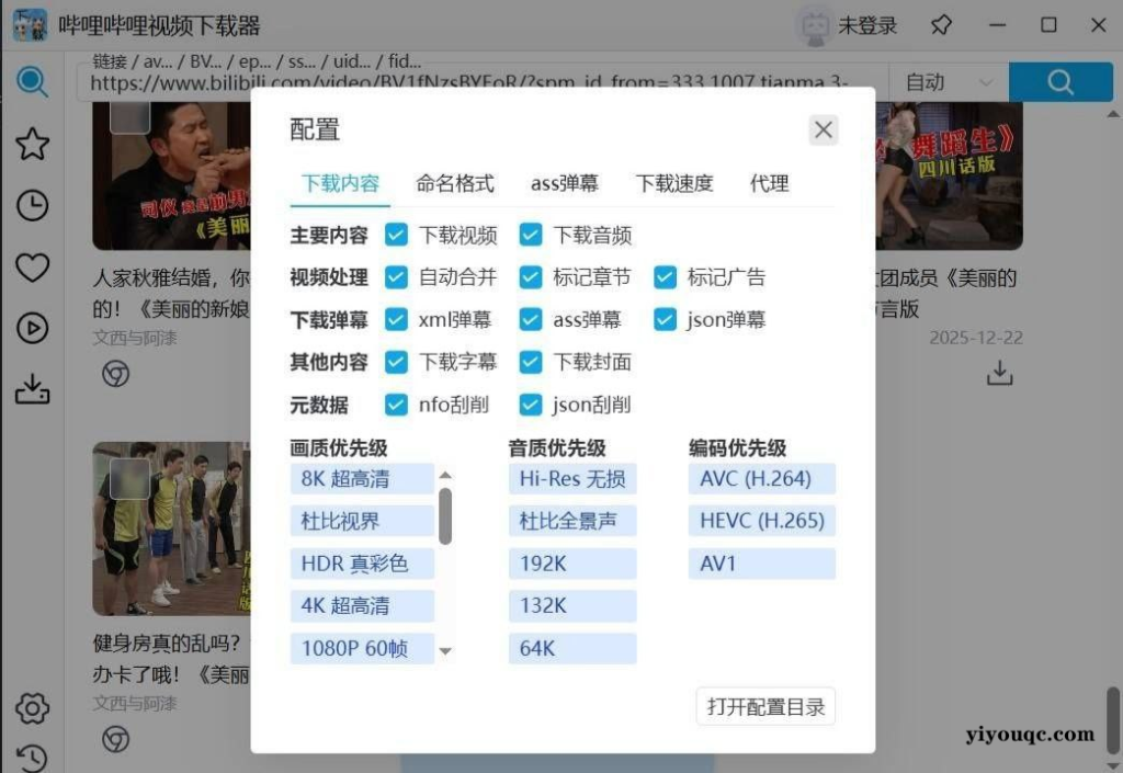 哔哩哔哩下载器0.1.1支持弹幕字幕无损缓存可批量下载-思思资源站