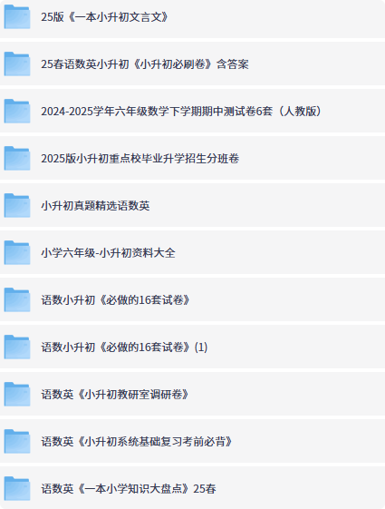 2025小升初必备资料合集-思思资源站