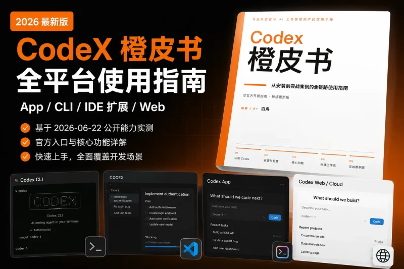 CodeX橙皮书:2026年CodeX全平台使用指南(App/CLI/IDE扩展/Web)-思思资源站
