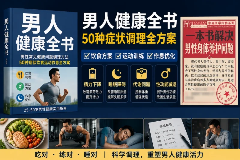 男人健康全书:男性常见健康问题调理方法,50种症状饮食运动作息全方案-思思资源站