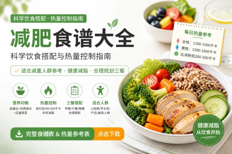 减肥食谱大全:科学饮食搭配与热量控制指南,适合减重人群参考-思思资源站