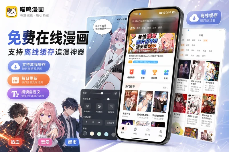 喵呜漫画:免费在线漫画阅读平台,支持离线缓存追漫神器-思思资源站