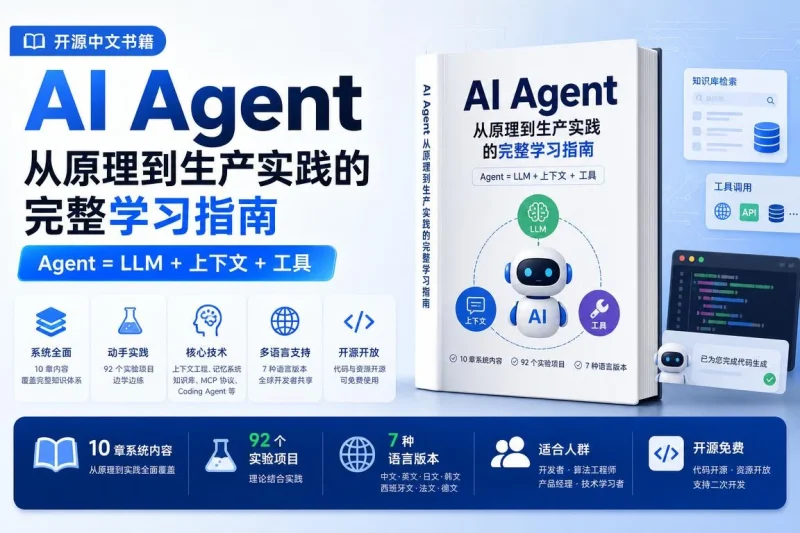 AI Agent 开源中文书籍:从原理到生产实践的完整学习指南-思思资源站
