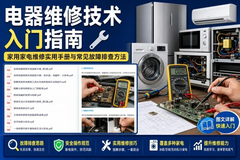 电器维修技术入门指南:家用家电维修实用手册与常见故障排查方法-思思资源站