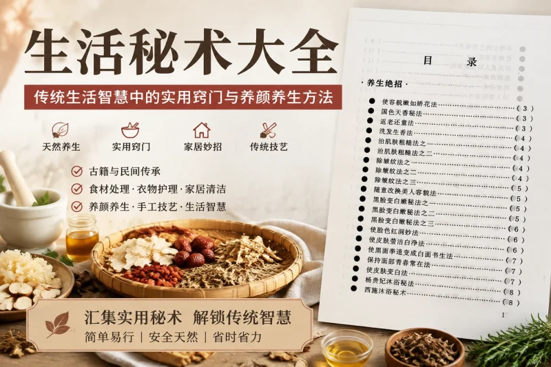 生活秘术大全:传统生活智慧中的实用窍门与养颜养生方法-思思资源站